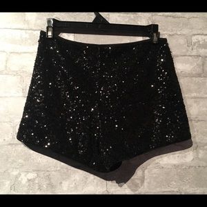 Sparkly Sequin Black Shorts